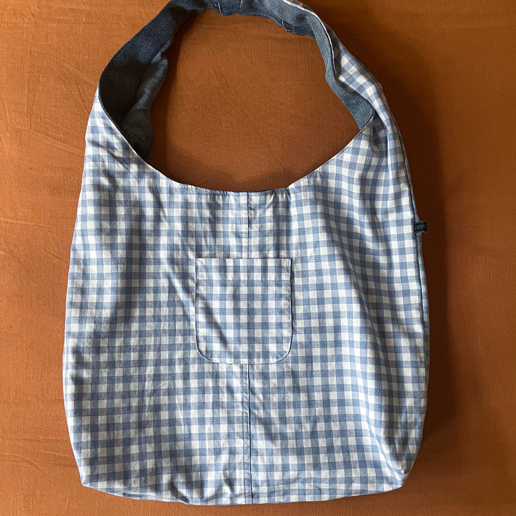 Denim and Blue Gingham Bag