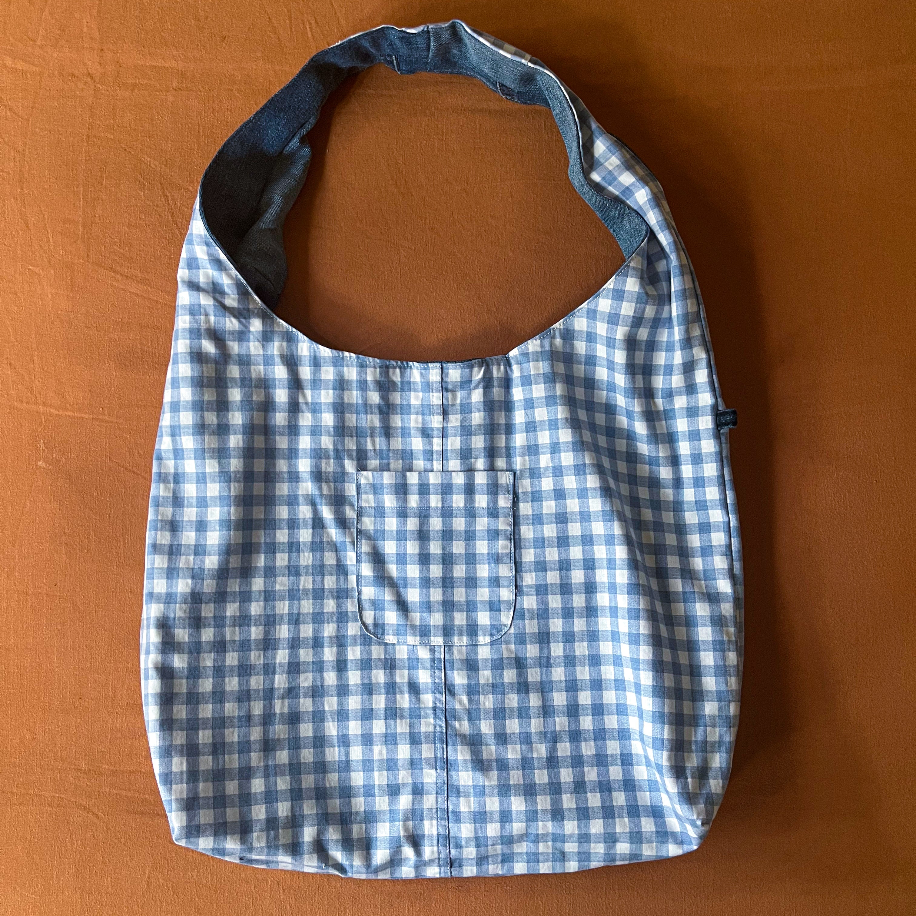 Denim and Blue Gingham Bag