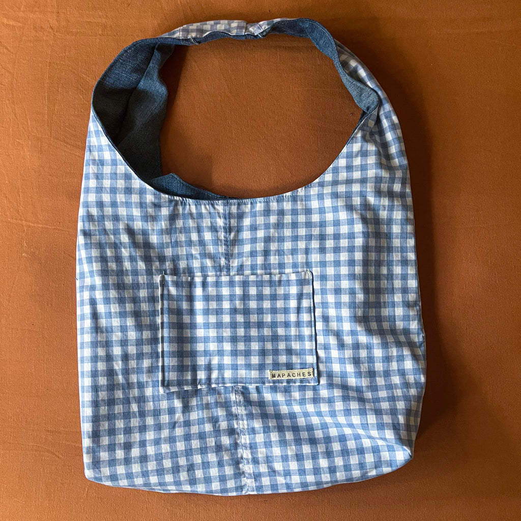Denim and Blue Gingham Bag