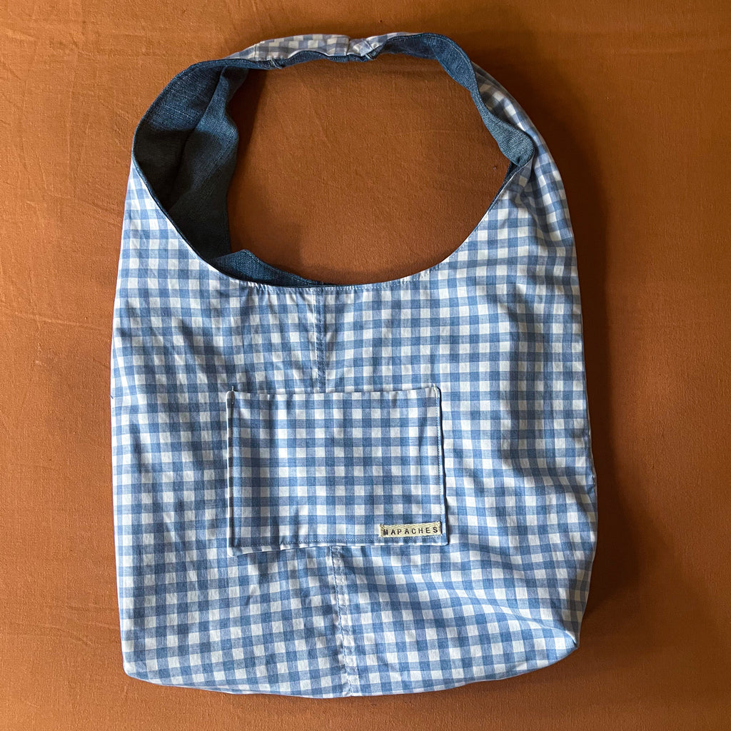 Denim and Blue Gingham Bag