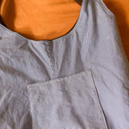 Brown Corduroy and Blue Striped Double Strap Slouchy Tote