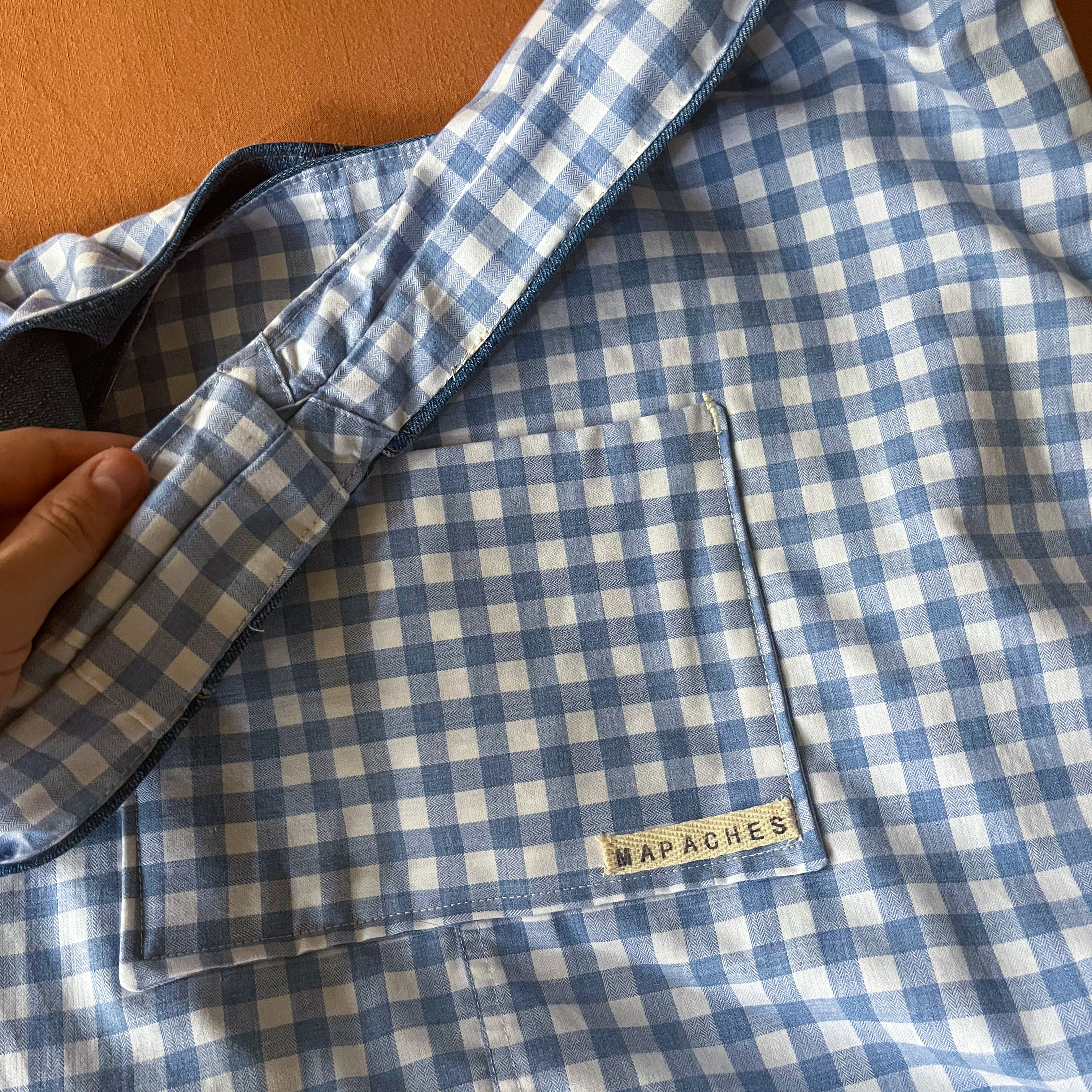 Denim and Blue Gingham Bag