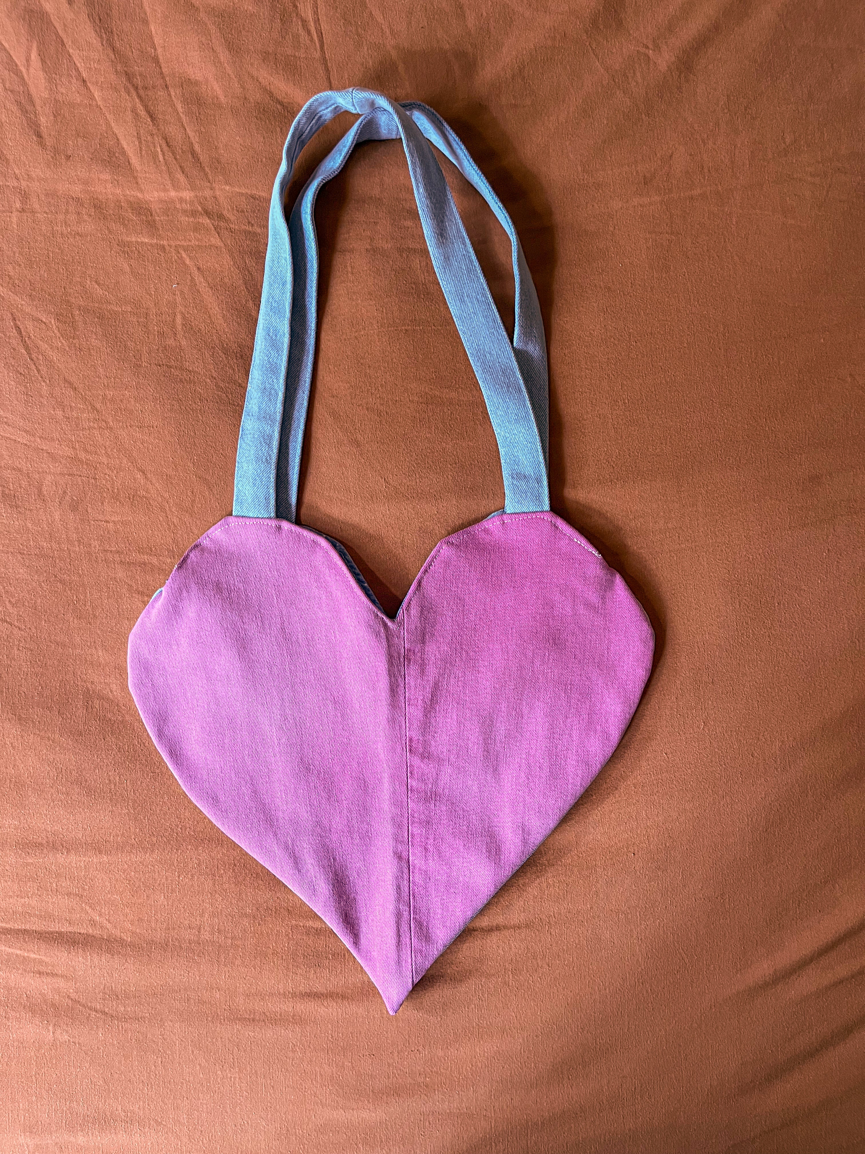 Pink and Blue Heart Tote