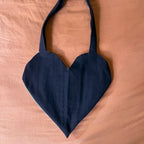 Black and Blue Heart Tote