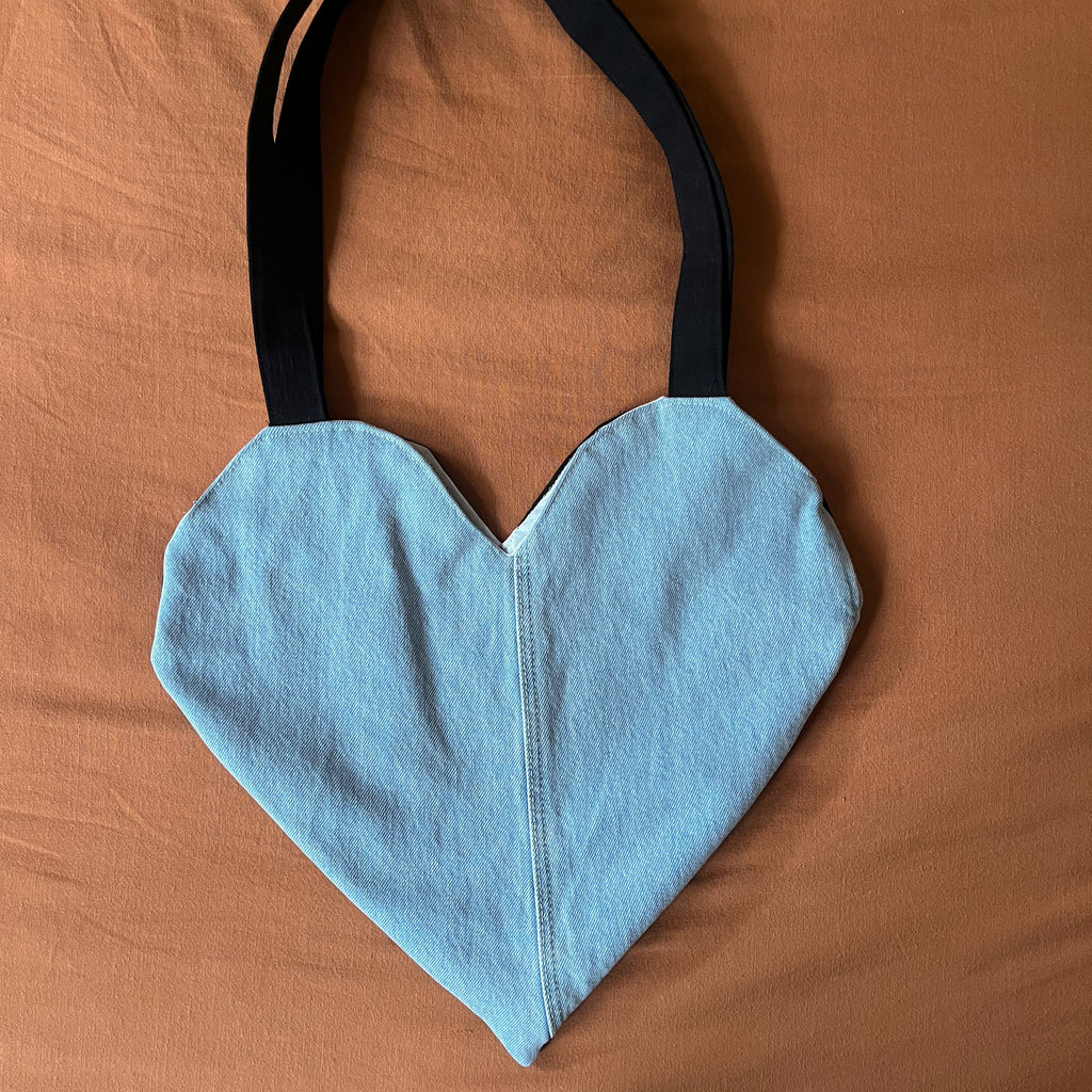 Black and Blue Heart Tote