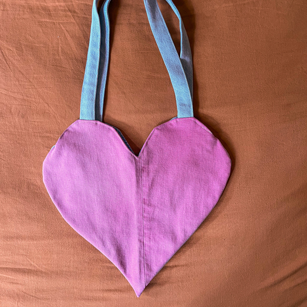 Pink and Blue Heart Tote