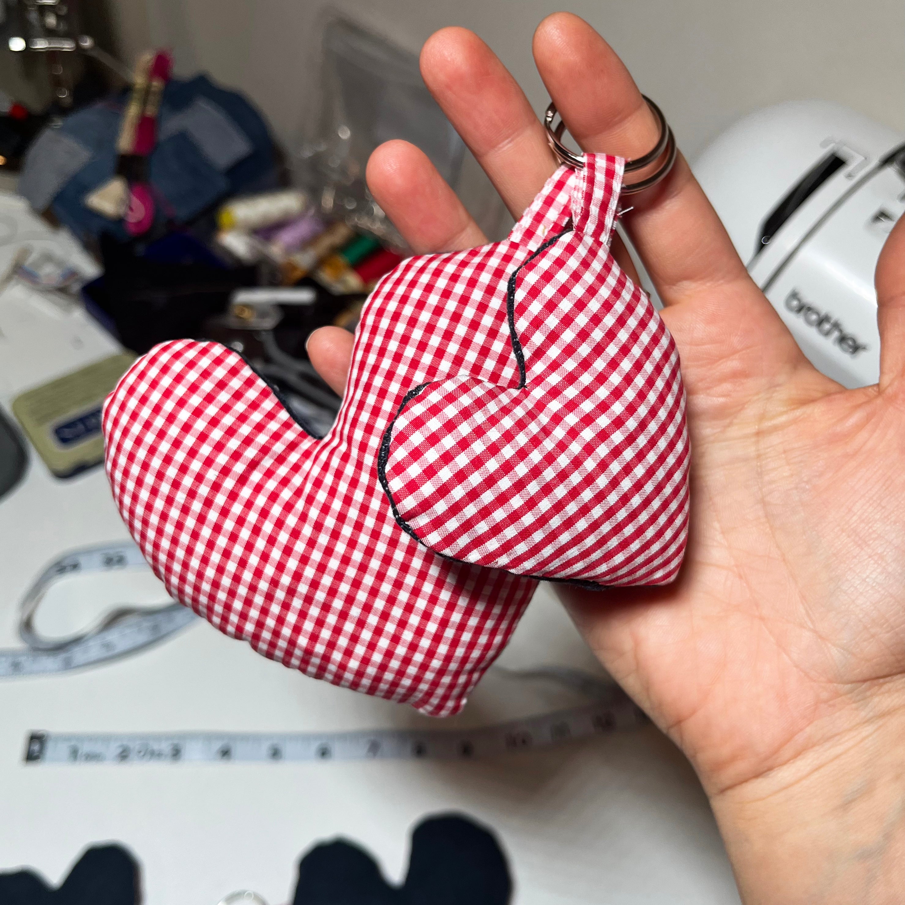Scrap Puffy Heart Keychain