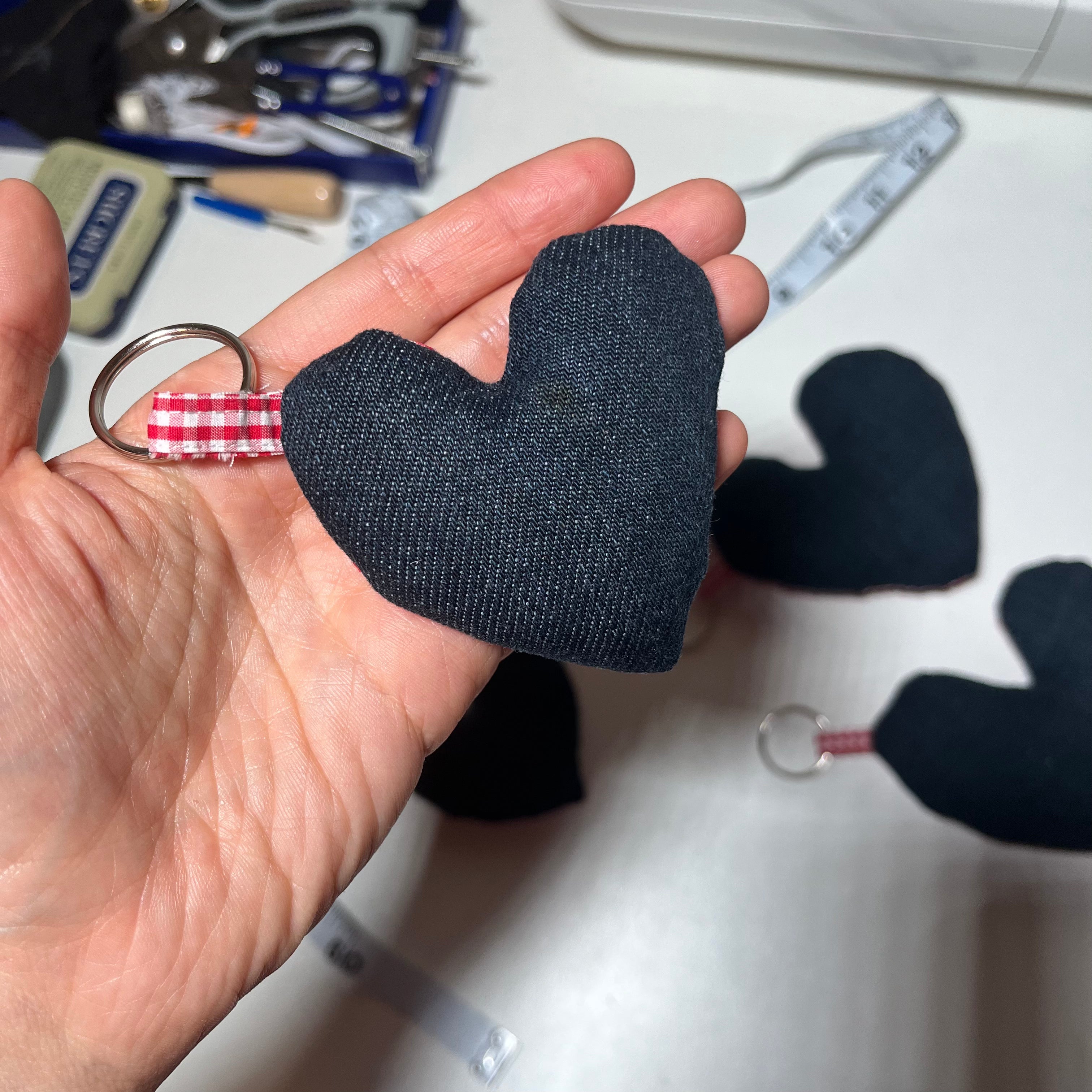 Scrap Puffy Heart Keychain