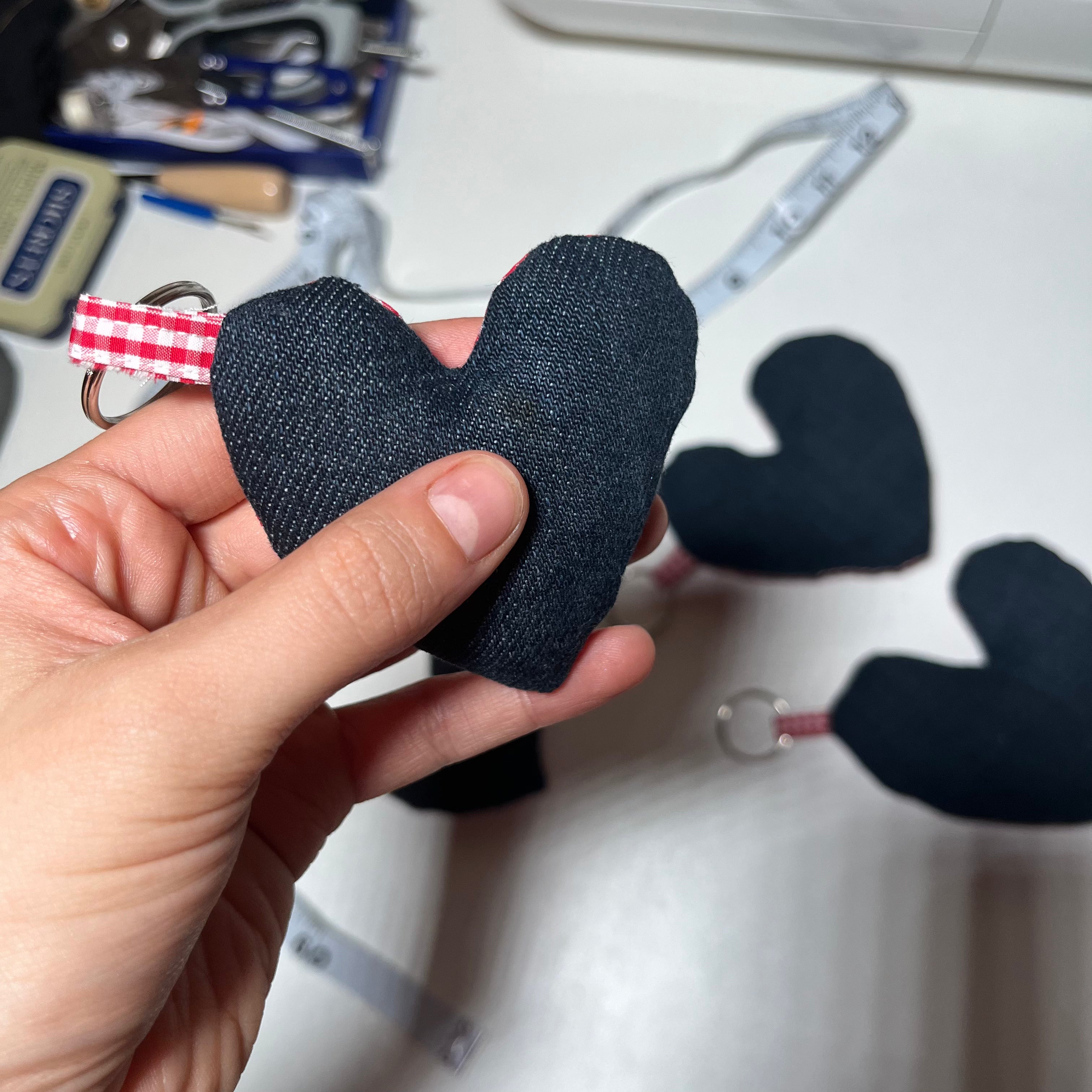 Scrap Puffy Heart Keychain