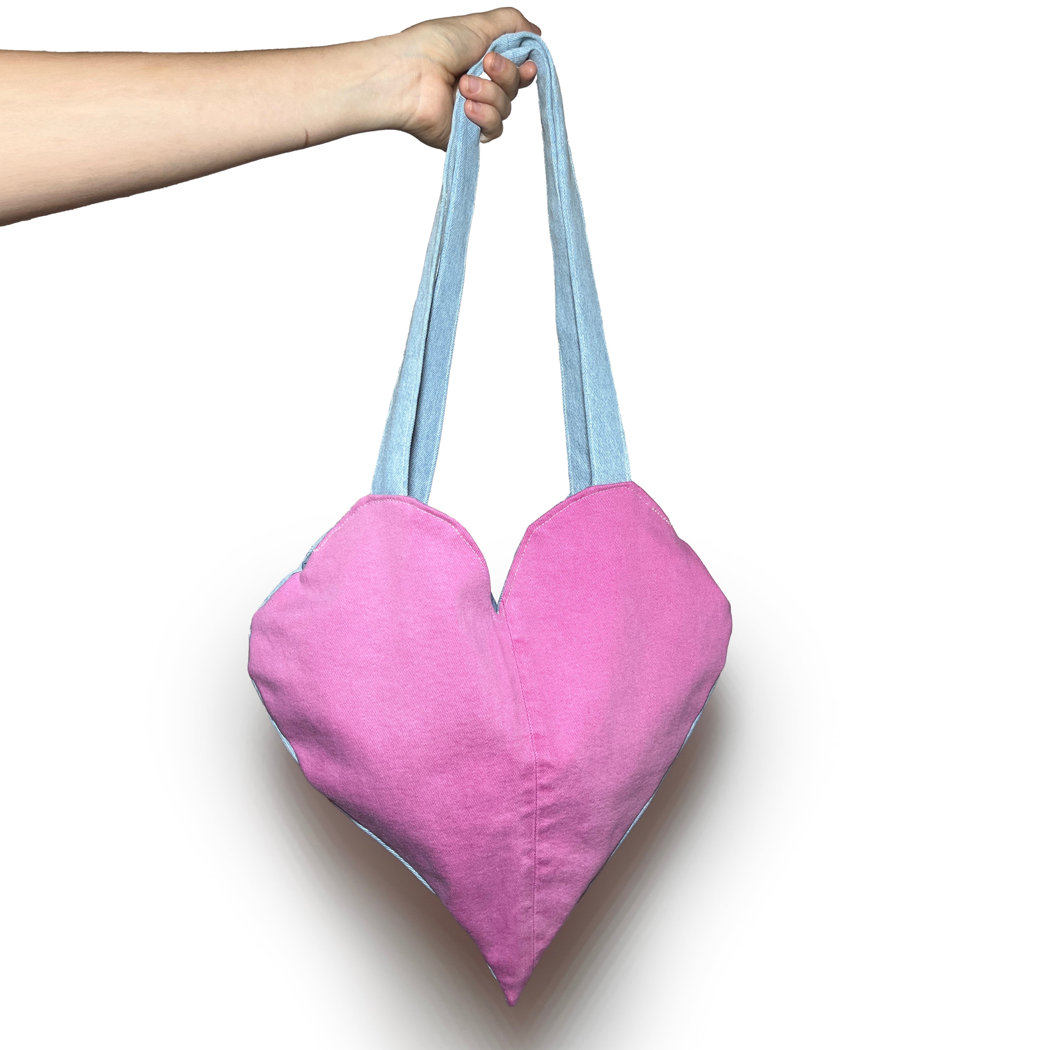 Pink and Blue Heart Tote
