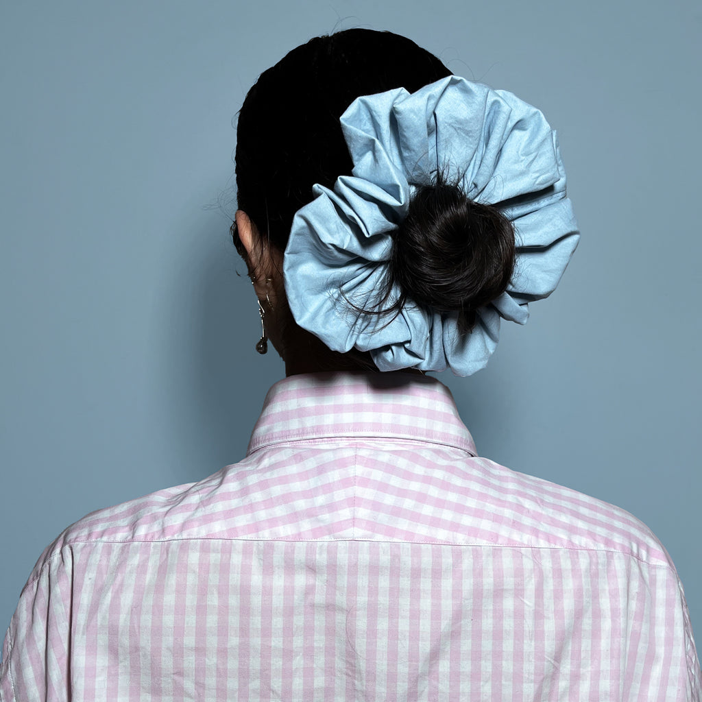 Dusty Blue 100% Cotton Sheet Scrunchie