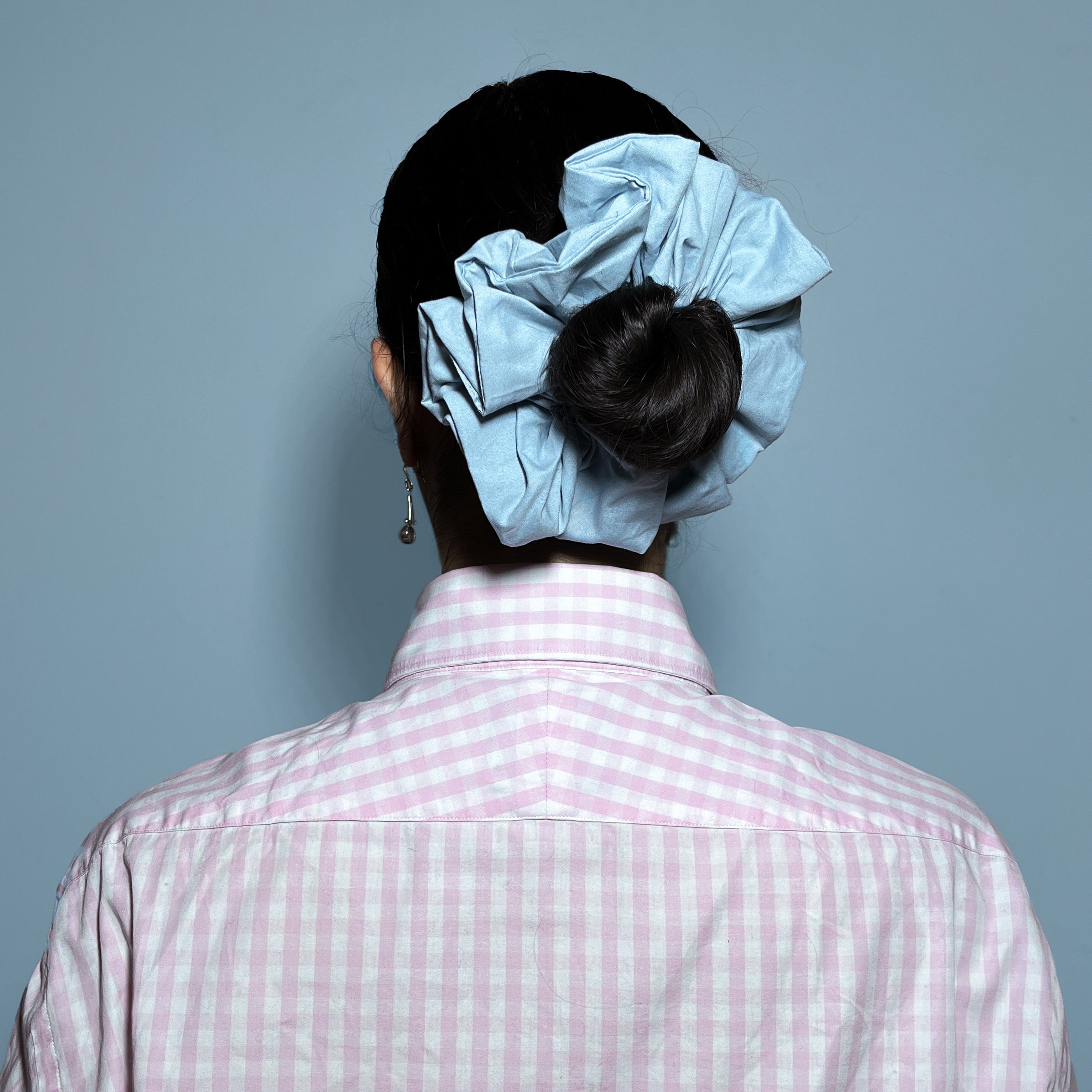 Dusty Blue 100% Cotton Sheet Scrunchie
