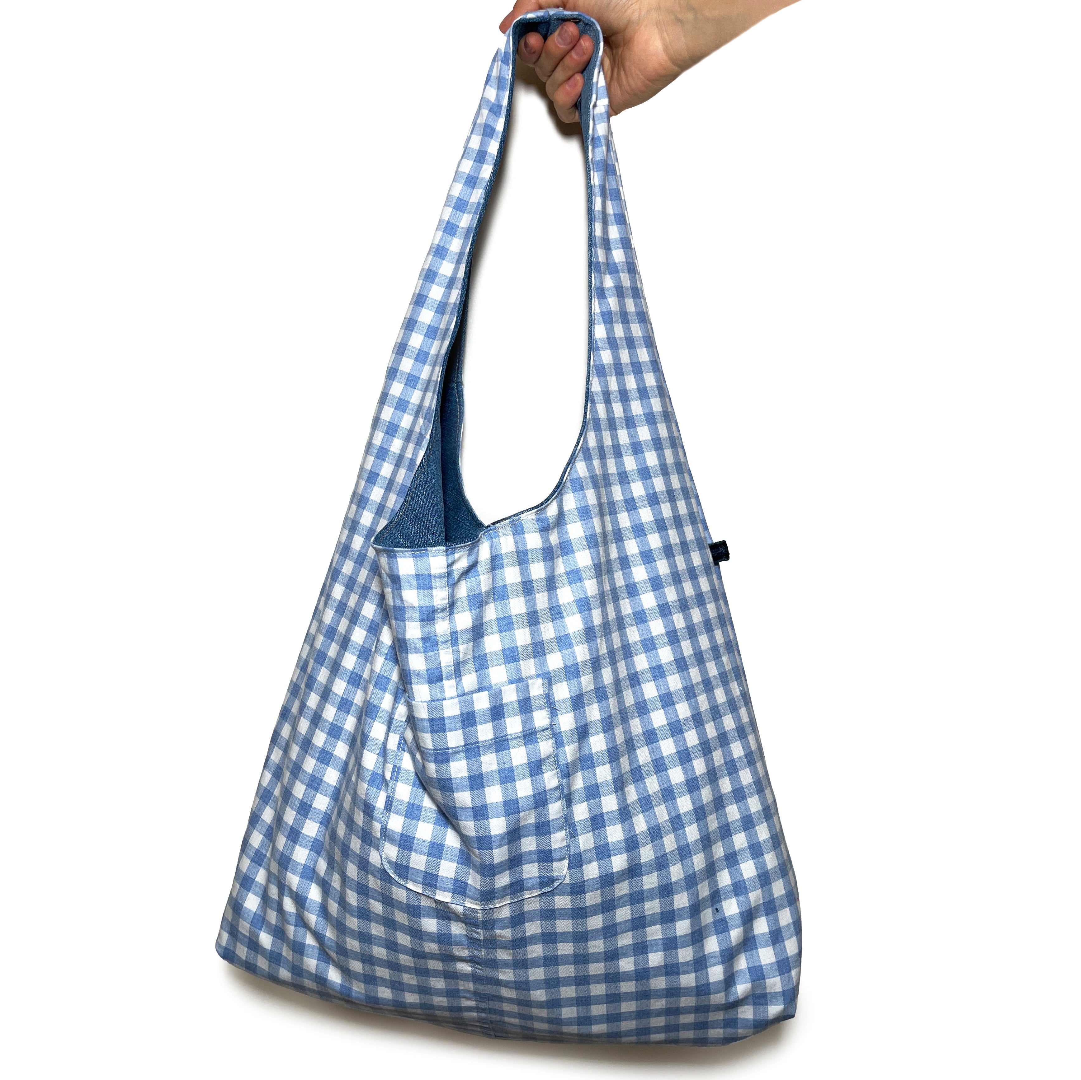 Denim and Blue Gingham Bag
