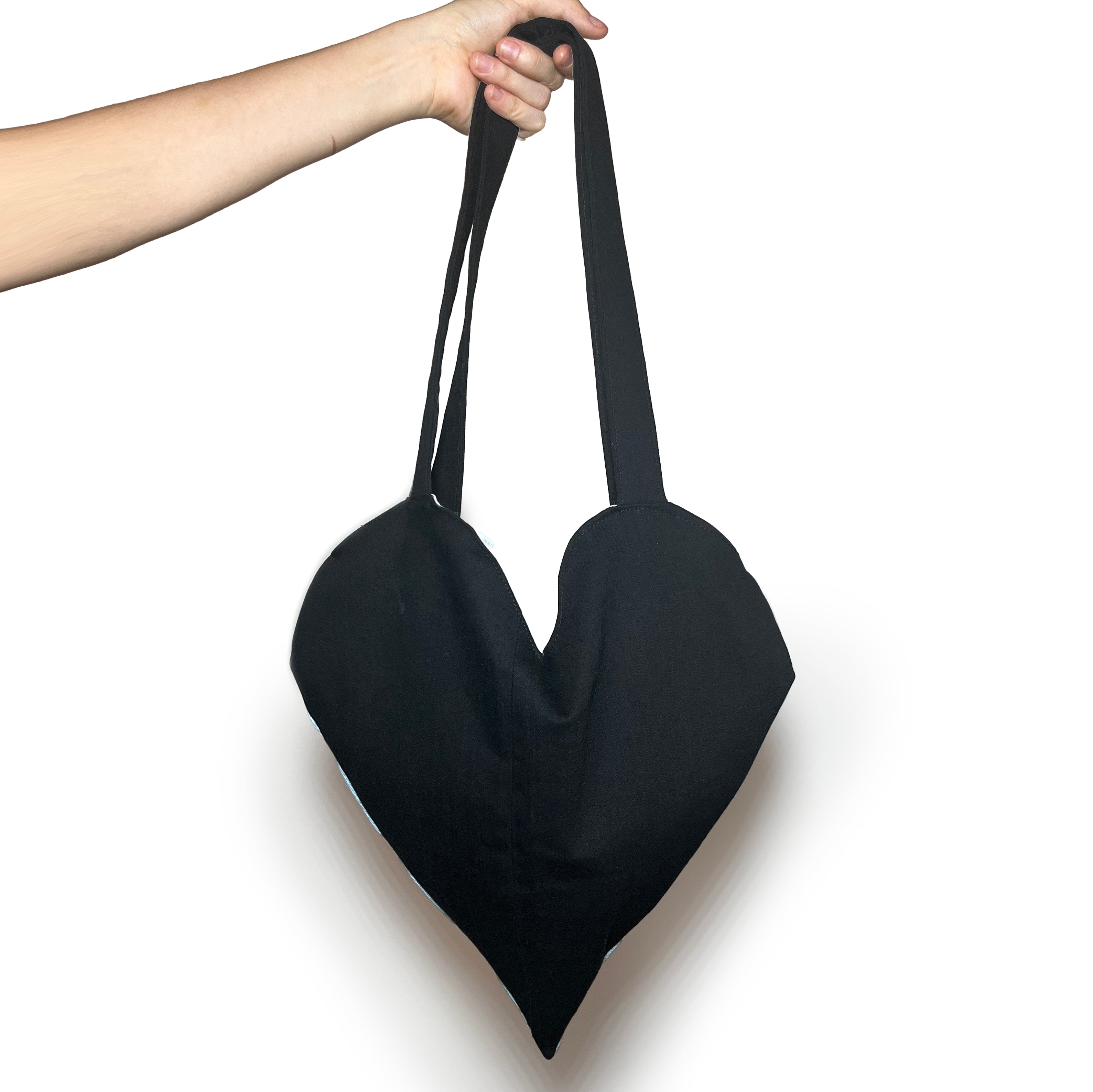 Black and Blue Heart Tote